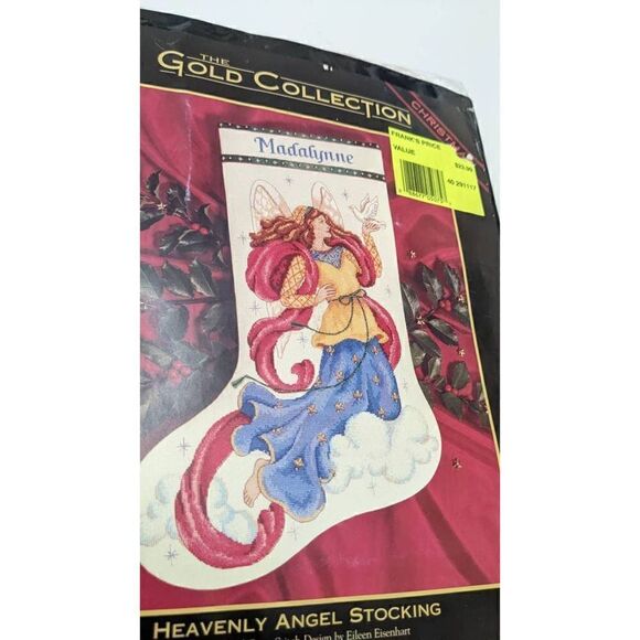 Dimensions Gold Heavenly Angel Stocking 8450 Cross Stitch Christmas Vintage 90s - Picture 2 of 7